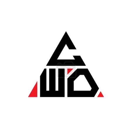 Téléchargez les illustrations : CWO triangle lettre logo design avec forme de triangle. CWO triangle logo design monogramme. Modèle de logo vectoriel triangle CWO avec couleur rouge. Logo triangulaire de l'adjuc Logo simple, élégant et luxueux. - en licence libre de droit