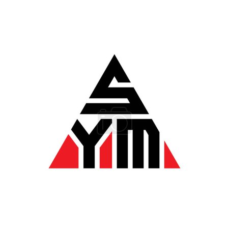 Ilustración de Diseño de logotipo de letra triangular SYM con forma de triángulo. Diseño del logotipo del triángulo SYM monograma. Plantilla de logotipo de vector triangular SYM con color rojo. Logo triangular SYM Logotipo simple, elegante y lujoso. - Imagen libre de derechos