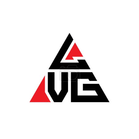 Illustration for LVG triangle letter logo design with triangle shape. LVG triangle logo design monogram. LVG triangle vector logo template with red color. LVG triangular logo Simple, Elegant, and Luxurious Logo. - Royalty Free Image