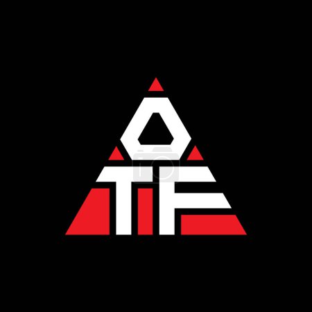 Illustration for OTF triangle letter logo design with triangle shape. OTF triangle logo design monogram. OTF triangle vector logo template with red color. OTF triangular logo Simple, Elegant, and Luxurious Logo. - Royalty Free Image