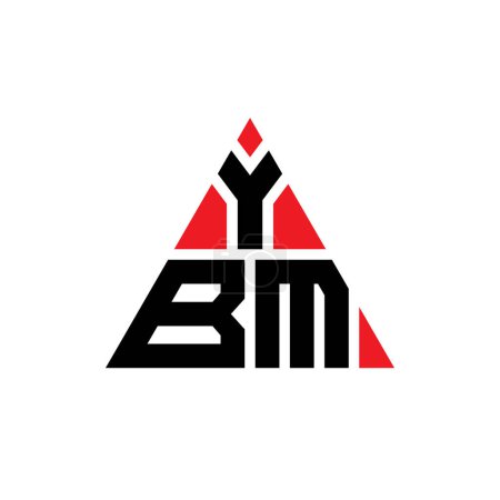 Illustration for YBM triangle letter logo design with triangle shape. YBM triangle logo design monogram. YBM triangle vector logo template with red color. YBM triangular logo Simple, Elegant, and Luxurious Logo. - Royalty Free Image