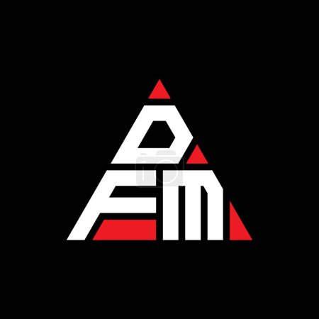 Illustration for DFM triangle letter logo design with triangle shape. DFM triangle logo design monogram. DFM triangle vector logo template with red color. DFM triangular logo Simple, Elegant, and Luxurious Logo. - Royalty Free Image