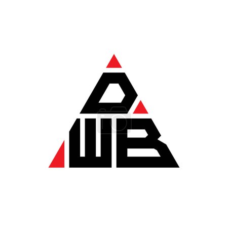 Ilustración de Diseño del logotipo de letra de triángulo DWB con forma de triángulo. Monograma de diseño del logotipo del triángulo DWB. Plantilla de logotipo de vector de triángulo DWB con color rojo. Logotipo triangular DWB Logotipo simple, elegante y lujoso. - Imagen libre de derechos