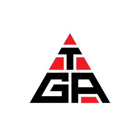 Illustration for TGA triangle letter logo design with triangle shape. TGA triangle logo design monogram. TGA triangle vector logo template with red color. TGA triangular logo Simple, Elegant, and Luxurious Logo. - Royalty Free Image
