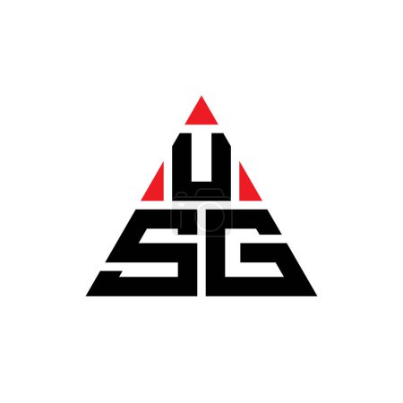 Téléchargez les illustrations : USG triangle lettre logo design avec forme de triangle. USG logo triangle design monogramme. Modèle de logo vectoriel triangle USG avec couleur rouge. Logo triangulaire USG Logo simple, élégant et luxueux. - en licence libre de droit