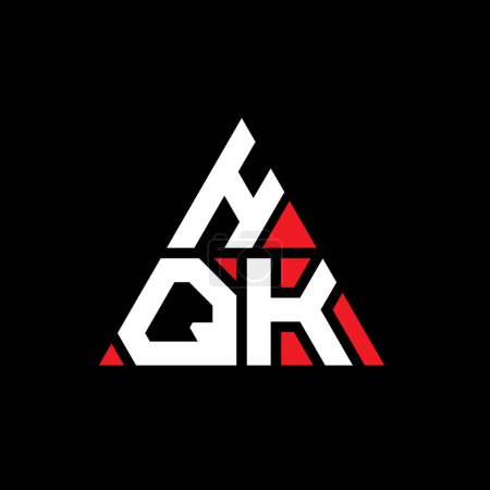 Ilustración de Diseño del logotipo de la letra del triángulo HQK con forma de triángulo. Monograma de diseño del logotipo del triángulo HQK. Plantilla de logotipo de vector de triángulo HQK con color rojo. Logotipo triangular HQK Logotipo simple, elegante y lujoso. - Imagen libre de derechos