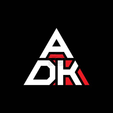 Téléchargez les illustrations : ADK triangle lettre logo design avec forme de triangle. ADK logo triangle design monogramme. Modèle de logo vectoriel triangle ADK avec couleur rouge. Logo triangulaire ADK Logo simple, élégant et luxueux. - en licence libre de droit