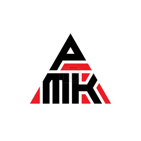 Téléchargez les illustrations : PMK triangle lettre logo design avec forme de triangle. Monogramme de conception de logo PMK triangle. Modèle de logo vectoriel triangle PMK avec couleur rouge. Logo triangulaire PMK Logo simple, élégant et luxueux. - en licence libre de droit