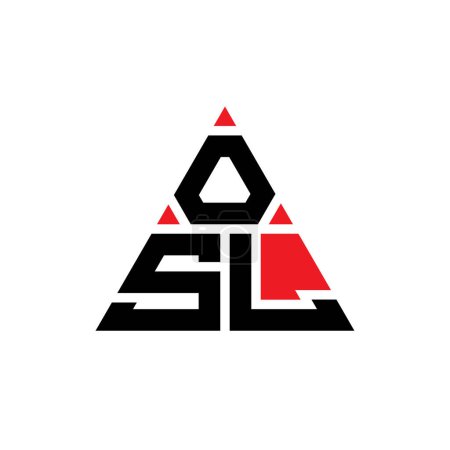Illustration for OSL triangle letter logo design with triangle shape. OSL triangle logo design monogram. OSL triangle vector logo template with red color. OSL triangular logo Simple, Elegant, and Luxurious Logo. - Royalty Free Image