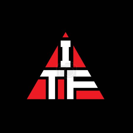 Illustration for ITF triangle letter logo design with triangle shape. ITF triangle logo design monogram. ITF triangle vector logo template with red color. ITF triangular logo Simple, Elegant, and Luxurious Logo. - Royalty Free Image