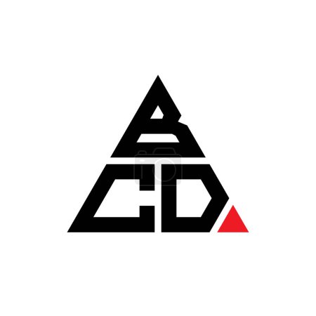 Illustration for BCD triangle letter logo design with triangle shape. BCD triangle logo design monogram. BCD triangle vector logo template with red color. BCD triangular logo Simple, Elegant, and Luxurious Logo. - Royalty Free Image