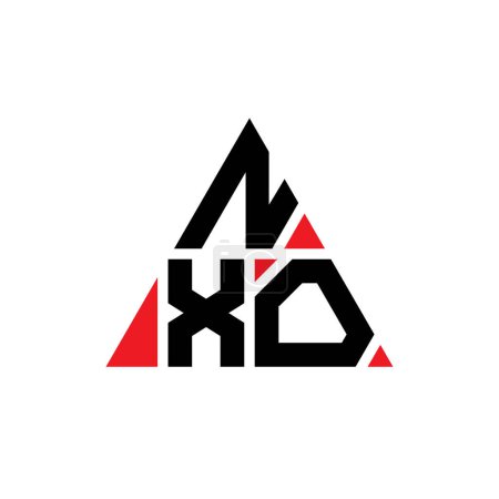 Ilustración de Diseño del logotipo de la letra del triángulo NXO con forma de triángulo. Monograma de diseño del logotipo del triángulo NXO. Plantilla de logotipo de vector de triángulo NXO con color rojo. Logotipo triangular NXO Logotipo simple, elegante y lujoso. - Imagen libre de derechos