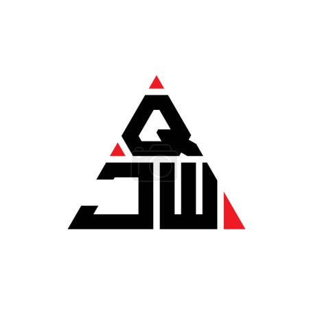 Illustration for QJW triangle letter logo design with triangle shape. QJW triangle logo design monogram. QJW triangle vector logo template with red color. QJW triangular logo Simple, Elegant, and Luxurious Logo. - Royalty Free Image