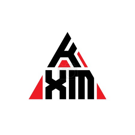 Illustration for KXM triangle letter logo design with triangle shape. KXM triangle logo design monogram. KXM triangle vector logo template with red color. KXM triangular logo Simple, Elegant, and Luxurious Logo. - Royalty Free Image