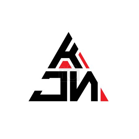 Illustration for KJN triangle letter logo design with triangle shape. KJN triangle logo design monogram. KJN triangle vector logo template with red color. KJN triangular logo Simple, Elegant, and Luxurious Logo. - Royalty Free Image