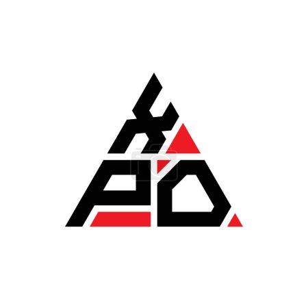 Ilustración de Diseño del logotipo de letra triangular XPO con forma de triángulo. Monograma de diseño del logotipo del triángulo XPO. Plantilla de logotipo de vector triangular XPO con color rojo. Logotipo triangular XPO Logotipo simple, elegante y lujoso. - Imagen libre de derechos