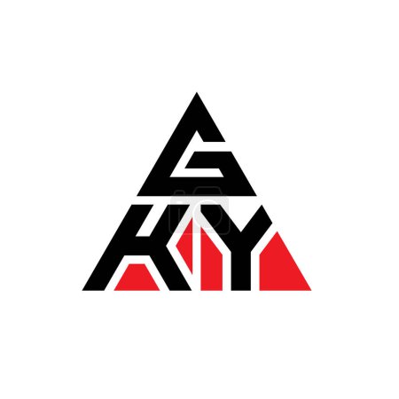 Ilustración de Diseño del logotipo de la letra del triángulo GKY con forma de triángulo. Monograma de diseño del logotipo del triángulo GKY. Plantilla de logotipo de vector de triángulo GKY con color rojo. Logotipo triangular GKY Logotipo simple, elegante y lujoso. - Imagen libre de derechos