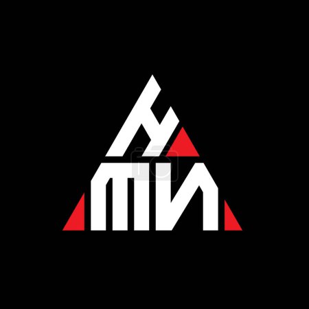 Illustration for HMN triangle letter logo design with triangle shape. HMN triangle logo design monogram. HMN triangle vector logo template with red color. HMN triangular logo Simple, Elegant, and Luxurious Logo. - Royalty Free Image
