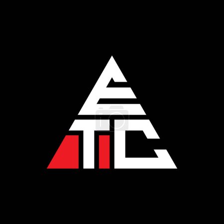 Ilustración de Diseño del logotipo de letra de triángulo ETC con forma de triángulo. Diseño del logotipo del triángulo ETC monograma. Plantilla de logotipo de vector triangular ETC con color rojo. Logo triangular ETC Logotipo simple, elegante y lujoso. - Imagen libre de derechos