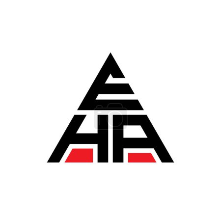 Ilustración de Diseño del logotipo de la letra del triángulo EHA con forma de triángulo. Monograma de diseño del logotipo del triángulo EHA. Plantilla de logotipo de vector triangular EHA con color rojo. Logotipo triangular EHA Logotipo simple, elegante y lujoso. - Imagen libre de derechos