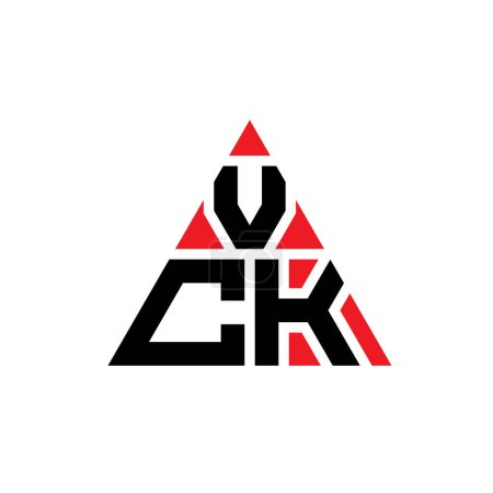 Illustration for VCK triangle letter logo design with triangle shape. VCK triangle logo design monogram. VCK triangle vector logo template with red color. VCK triangular logo Simple, Elegant, and Luxurious Logo. - Royalty Free Image