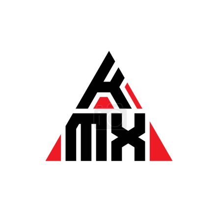 Ilustración de Diseño del logotipo de la letra triangular KMX con forma de triángulo. Diseño del logotipo del triángulo KMX monograma. Plantilla de logotipo de vector de triángulo KMX con color rojo. Logotipo triangular KMX Logotipo simple, elegante y lujoso. - Imagen libre de derechos