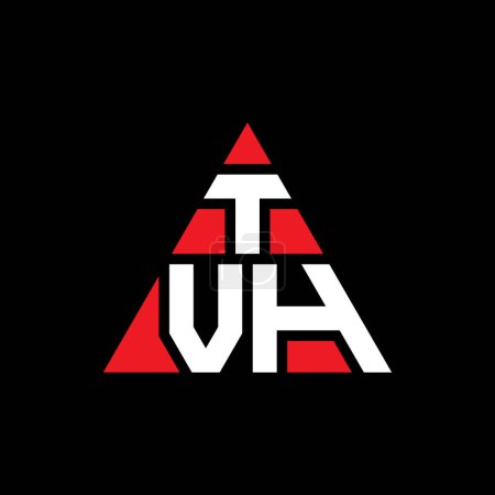 Ilustración de Diseño del logotipo de la letra del triángulo TVH con forma de triángulo. Diseño del logotipo del triángulo TVH monograma. Plantilla de logotipo de vector de triángulo TVH con color rojo. Logo triangular de TVH Logotipo simple, elegante y lujoso. - Imagen libre de derechos