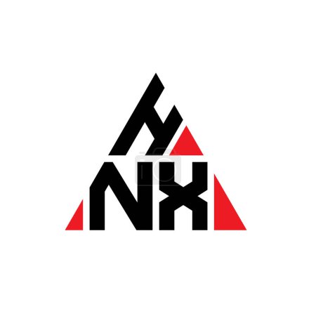 Illustration for HNX triangle letter logo design with triangle shape. HNX triangle logo design monogram. HNX triangle vector logo template with red color. HNX triangular logo Simple, Elegant, and Luxurious Logo. - Royalty Free Image