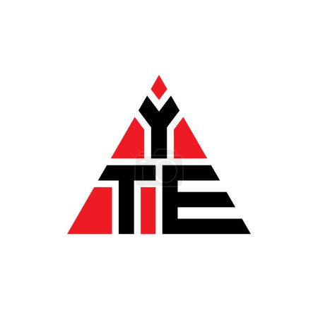 Ilustración de Diseño de logotipo de letra de triángulo YTE con forma de triángulo. Monograma de diseño del logotipo del triángulo YTE. Plantilla de logotipo de vector de triángulo YTE con color rojo. Logotipo triangular YTE Logotipo simple, elegante y lujoso. - Imagen libre de derechos