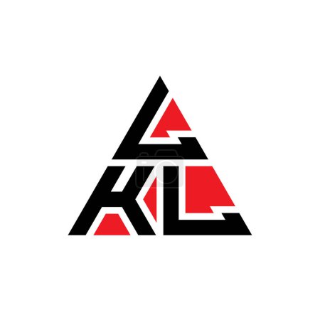 Illustration for LKL triangle letter logo design with triangle shape. LKL triangle logo design monogram. LKL triangle vector logo template with red color. LKL triangular logo Simple, Elegant, and Luxurious Logo. - Royalty Free Image
