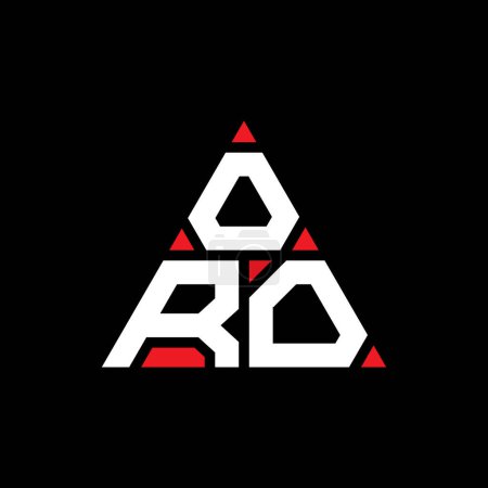 Ilustración de Diseño del logotipo de la letra del triángulo ORO con forma de triángulo. Monograma de diseño del logotipo del triángulo ORO. Plantilla de logotipo de triángulo ORO con color rojo. Logo triangular ORO Logotipo simple, elegante y lujoso. - Imagen libre de derechos