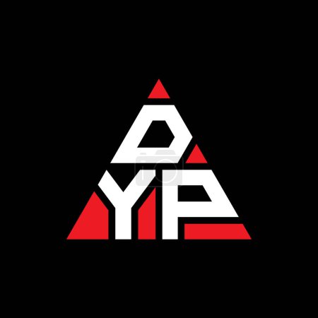 Illustration for DYP triangle letter logo design with triangle shape. DYP triangle logo design monogram. DYP triangle vector logo template with red color. DYP triangular logo Simple, Elegant, and Luxurious Logo. - Royalty Free Image