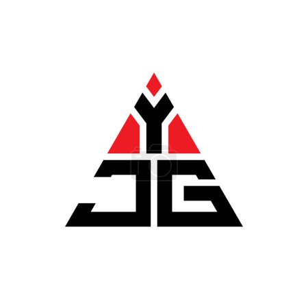 Illustration for YJG triangle letter logo design with triangle shape. YJG triangle logo design monogram. YJG triangle vector logo template with red color. YJG triangular logo Simple, Elegant, and Luxurious Logo. - Royalty Free Image