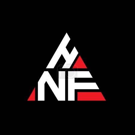 Illustration for HNF triangle letter logo design with triangle shape. HNF triangle logo design monogram. HNF triangle vector logo template with red color. HNF triangular logo Simple, Elegant, and Luxurious Logo. - Royalty Free Image
