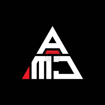 Illustration for AMJ triangle letter logo design with triangle shape. AMJ triangle logo design monogram. AMJ triangle vector logo template with red color. AMJ triangular logo Simple, Elegant, and Luxurious Logo. - Royalty Free Image