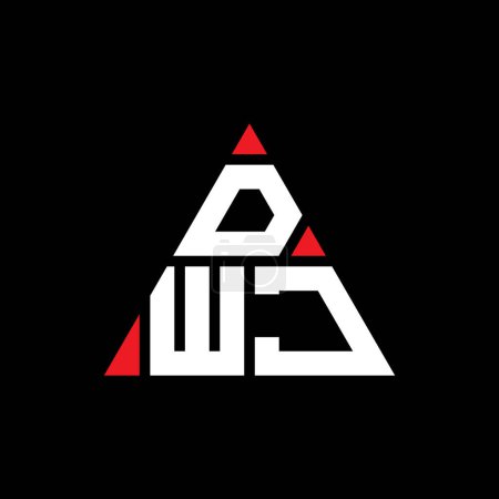 Ilustración de Diseño del logotipo de la letra del triángulo DWJ con forma de triángulo. Monograma de diseño del logotipo del triángulo DWJ. Plantilla de logotipo de vector de triángulo DWJ con color rojo. Logotipo triangular DWJ Logotipo simple, elegante y lujoso. - Imagen libre de derechos