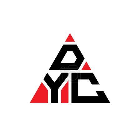 Illustration for DYC triangle letter logo design with triangle shape. DYC triangle logo design monogram. DYC triangle vector logo template with red color. DYC triangular logo Simple, Elegant, and Luxurious Logo. - Royalty Free Image
