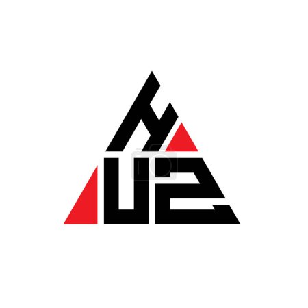 Ilustración de Diseño del logotipo de letra triángulo HUZ con forma de triángulo. Diseño del logotipo del triángulo HUZ monograma. Plantilla de logotipo de vector triángulo HUZ con color rojo. Logo triangular HUZ Logotipo simple, elegante y lujoso. - Imagen libre de derechos