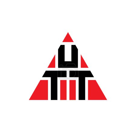 Téléchargez les illustrations : UTT triangle lettre logo design avec forme de triangle. Monogramme design de logo UTT triangle. Modèle de logo vectoriel triangle UTT avec couleur rouge. Logo triangulaire UTT Logo simple, élégant et luxueux. - en licence libre de droit