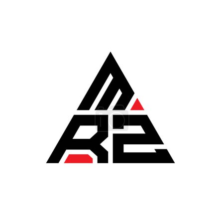 Illustration for MRZ triangle letter logo design with triangle shape. MRZ triangle logo design monogram. MRZ triangle vector logo template with red color. MRZ triangular logo Simple, Elegant, and Luxurious Logo. - Royalty Free Image