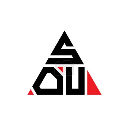 Ilustración de Diseño del logotipo de la letra del triángulo SOU con forma de triángulo. Diseño del logotipo del triángulo SOU monograma. SOU triángulo vector logotipo plantilla con color rojo. Logotipo triangular SOU Logotipo simple, elegante y lujoso. - Imagen libre de derechos