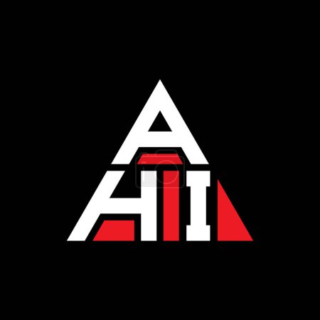 Ilustración de Diseño de logotipo de letra de triángulo AHI con forma de triángulo. Diseño del logotipo del triángulo AHI monograma. Plantilla de logotipo de vector de triángulo AHI con color rojo. Logotipo triangular AHI Logotipo simple, elegante y lujoso. - Imagen libre de derechos