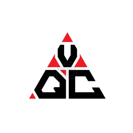 Illustration for VQC triangle letter logo design with triangle shape. VQC triangle logo design monogram. VQC triangle vector logo template with red color. VQC triangular logo Simple, Elegant, and Luxurious Logo. - Royalty Free Image