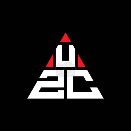 Illustration for UZC triangle letter logo design with triangle shape. UZC triangle logo design monogram. UZC triangle vector logo template with red color. UZC triangular logo Simple, Elegant, and Luxurious Logo. - Royalty Free Image