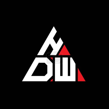 Illustration for HDW triangle letter logo design with triangle shape. HDW triangle logo design monogram. HDW triangle vector logo template with red color. HDW triangular logo Simple, Elegant, and Luxurious Logo. - Royalty Free Image