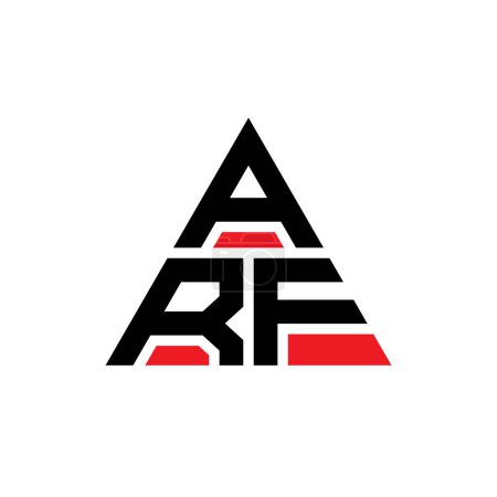 Illustration for ARF triangle letter logo design with triangle shape. ARF triangle logo design monogram. ARF triangle vector logo template with red color. ARF triangular logo Simple, Elegant, and Luxurious Logo. - Royalty Free Image