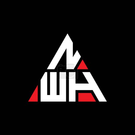 Ilustración de Diseño del logotipo de la letra del triángulo NWH con forma de triángulo. Monograma de diseño del logotipo del triángulo NWH. Plantilla de logotipo de vector de triángulo NWH con color rojo. Logotipo triangular NWH Logotipo simple, elegante y lujoso. - Imagen libre de derechos