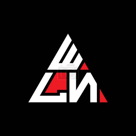 Illustration for WLN triangle letter logo design with triangle shape. WLN triangle logo design monogram. WLN triangle vector logo template with red color. WLN triangular logo Simple, Elegant, and Luxurious Logo. - Royalty Free Image