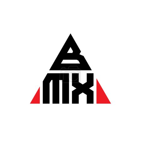Ilustración de Diseño del logotipo de la letra del triángulo BMX con forma de triángulo. Diseño del logotipo del triángulo BMX monograma. Plantilla de logotipo de vector de triángulo BMX con color rojo. Logo triangular BMX Logotipo simple, elegante y lujoso. - Imagen libre de derechos