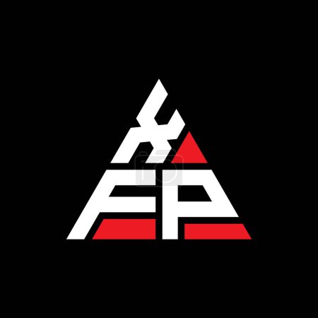 Ilustración de Diseño del logotipo de letra triángulo XFP con forma de triángulo. Monograma de diseño del logotipo del triángulo XFP. Plantilla de logotipo de vector triangular XFP con color rojo. Logotipo triangular XFP Logotipo simple, elegante y lujoso. - Imagen libre de derechos